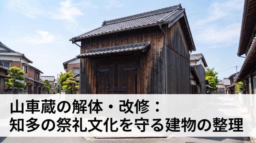 山車蔵(祭り倉庫)の解体・改修——知多の祭礼文化を守りながら建物を整理する方法