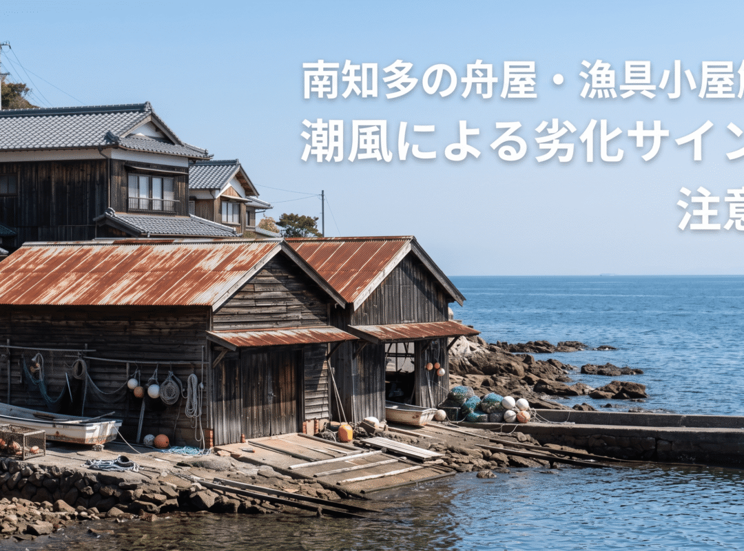 南知多の漁師町に多い「舟屋」「漁具小屋」解体、潮風で傷んだ建物の見分け方